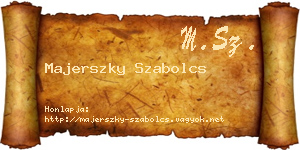 Majerszky Szabolcs névjegykártya